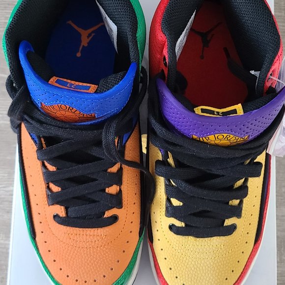 Nike Air Jordan 2 Retro Womens size 7.5 Multi-Color Red Yellow Blue Purple Green - Picture 9 of 17